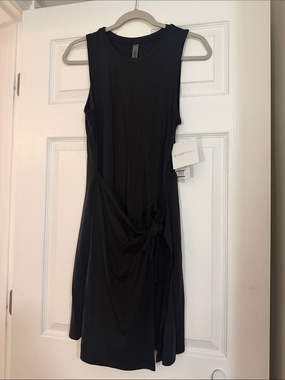 Beyond Yoga Black Sleeveless Tie-Side Mini Dress